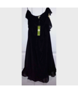 Velvet Heart Silk Ruffle Asymmetric X Small Cap Sleeves or Strapless Bla... - $30.69 CAD
