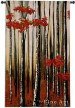 31x51 BEAUTY WITHIN I Birch Trees Fall Autumn Nature Tapestry Wall Hanging - $158.40