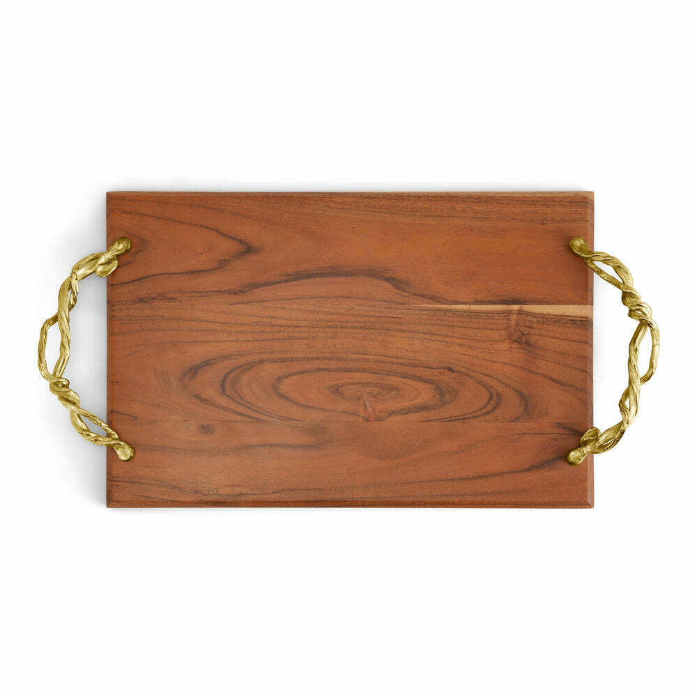 Michael Aram - Wisteria Gold Wood Bread Board with Gold Handles 18" x 10" 123315 - $188.10
