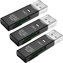 USB SD Card Reader for PC 3 Packs Micro SD Card to USB Adapter Card Reader for C - £14.44 GBP