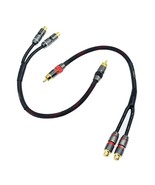 2 pack RCA Splitter 1ft Shielded Subwoofer Stereo Audio Video Cable 24K ... - $25.97 CAD