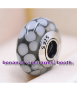 925 Sterling Silver Handmade Glass bead Large Exotic Grey Murano Glass C... - £3.33 GBP