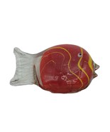 Angle Fish Figurine Art Glass Bright Red/Yellow Stripe Handmade - €32,81 EUR
