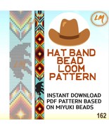 Bear Hatband Delica Beads Loom Pattern No.162 - Hat Belt for Cowboy Cowg... - $5.81 CAD