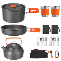 FUNYKICH 17PCS Camping Cooking Set, Non-Stick Lightweight Camping Pots and Pans  - £91.64 GBP