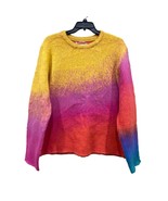 MNML Sweater Mens Large Gradient Ombre Custom Mohair blend Knit Relaxed ... - $44.55