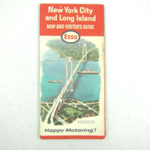 Vintage 1965 ESSO New York Long Island Road Map Visitor Sight Seeing Tour Guide - £15.68 GBP