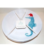 SET OF 4 SIGRID OLSEN HOME TURQUOISE CHRISTMAS SEAHORSE MELAMINE DINNER ... - £34.65 GBP