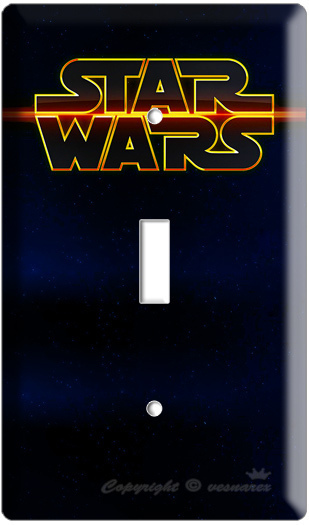 STAR WARS LOGO EMBLEM SINGLE LIGHT SWITCH COVER PLATE @