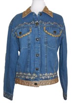 Don&#39;t Mess With Texas Womens Jacket Denim Blue Jean Small Embroidery Bea... - $14.85