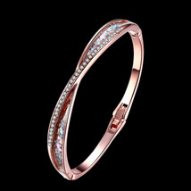 18K Real Gold Plated Antiallergic Bracelet Wedding Jewelry DL18KZ027 - £9.58 GBP