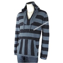 TOMMY HILFIGER DENIM NEW MEN&#39;S ROADTRIP STRIPED HOODIE SWEATSHIRT BLUE/N... - £27.85 GBP