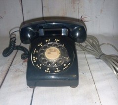 Vintage Rotary Dial ITT Black Corded Desk Telephone Untested - £27.53 GBP