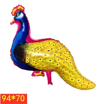 New Hot Selling Gold Feather Peacock Light Film Balloon Birthday Decoration - £13.16 GBP