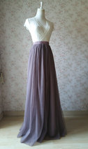 Brown Floor Length Tulle Skirt Women Plus Size Tulle Skirt for Wedding image 4