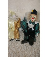 2 Clown Dolls with Porcelain Faces &amp; Hands. (#0565) - £36.95 GBP