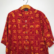 USC Trojans Shirt XL Red Hawaiian Aloha Collar Button College NCAA Short Sleeves - £37.14 GBP