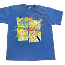 T-shirt Disney Phineas &amp; Ferb Youth Large L Blue 100% Cotton Pre-Owned Clothing - £10.92 GBP