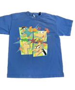 T-shirt Disney Phineas &amp; Ferb Youth Large L Blue 100% Cotton Pre-Owned C... - £10.92 GBP