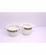 Vintage Corning Pyrex Spring Blossom Crazy Daisy Creamer &amp; Sugar Bowl Mi... - $19.07 CAD