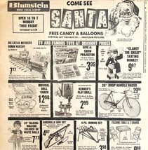 Come See Santa Christmas Gifts Advertisement 1963 Blumstein NYC DWDD17 - $39.99