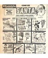 Come See Santa Christmas Gifts Advertisement 1963 Blumstein NYC DWDD17 - £31.44 GBP