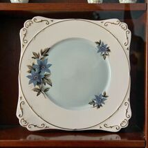 Royal Stafford Park Lane Bone China Plate Blue Floral Gold Trim England - $25.20