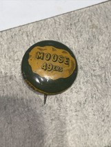 Vintage Loyal Order Of Moose 49ers Lodge Pinback Pin Button Badge Green Duck 3/4 - £1.57 GBP