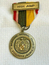 Military Vtg Maryland National Guard Scholastic Games High Jump Medal Ri... - $29.95