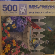 Bits and Pieces Summer Garden Friends Bird Feeder 500 Piece Jigsaw Puzzl... - $18.69