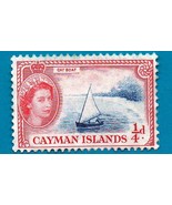 Used Cayman Islands (1955) Queen Elizabeth II - Catboat Postage Stamp  S... - $2.49