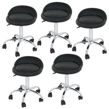 5 PCS Adjustable Salon Stools Hydraulic Rolling Chairs Tattoo Facial Massage Spa - £200.51 GBP