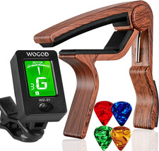 Guitar Tuner and Guitar Capo, Clip-On Tuner with Rosewood Color Capo for... - £22.02 GBP