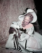 Linda Darnell 1940&#39;s publicity photo feeding goat in period costume 8x10 photo - £7.60 GBP