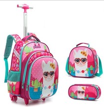 3pcs School Rolling Bags with wheels for girls School Trolley bags for b... - £111.91 GBP