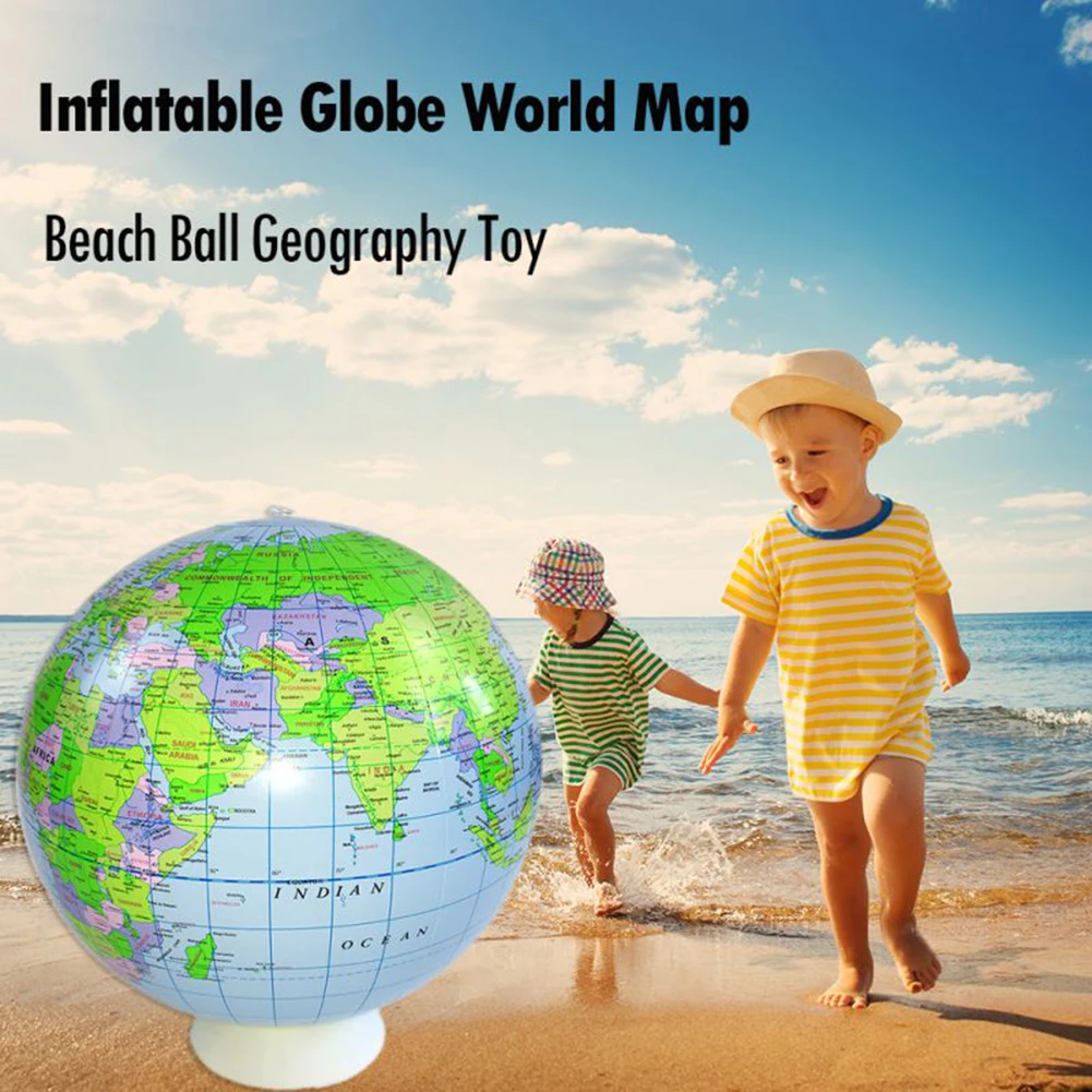 Game Fun Play Toys 40cm Inflatable World Globe Earth Map Ball Educational Suppli - £23.09 GBP