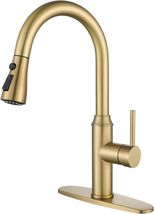 Gold Kitchen Faucet with Sprayer,Single Handle Kitchen Sink Faucet with ... - £158.42 GBP