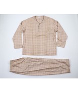 Vintage 70s Streetwear Mens Large Checkered Plaid Flannel Pajamas Set Ou... - $1,456.91 MXN