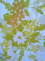 Lovely Vintage Orange, Pink &amp; Green Mixed Floral Double Flat Sheet - £9.42 GBP
