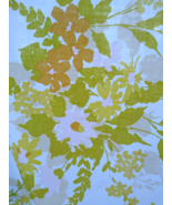Lovely Vintage Orange, Pink &amp; Green Mixed Floral Double Flat Sheet - £9.61 GBP