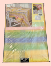 Homewear Sheer Organza Easter Tablecloth 60 x 104 Carnival Multicolor Sa... - $20.79