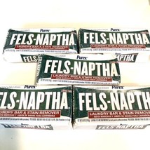 Lot of 5 Fels Naptha Laundry Soap Detergent Stain Remover Pre Treating 5 oz Bar - £14.24 GBP