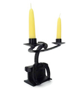 Cowboy Candle Holder Metal Sculpture Made of Real Piece of a Railroad Rail  - £58.73 GBP