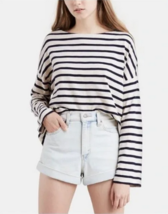 new Levi&#39;s Women&#39;s CORA SAILOR SHIRT sz S loose fit striped tee long sleeves top - £11.68 GBP