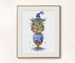 Owl cross stitch fortune teller pattern pdf - Funny Owl cross stitch chart  - £3.92 GBP