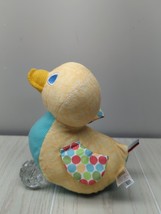 Eric Carle plush  baby duck yellow green ribbed polka dot wings jingle r... - $12.86