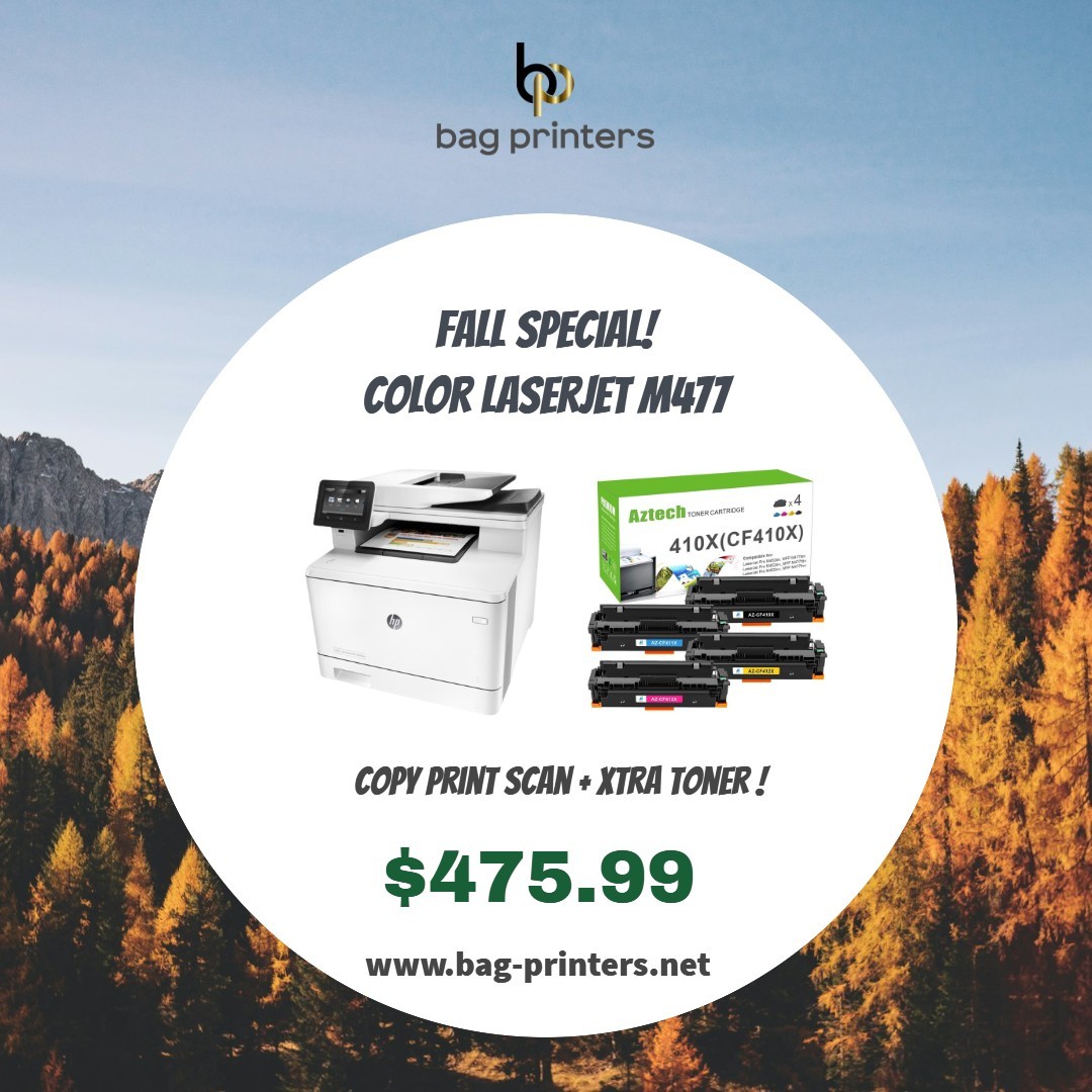 HP COLOR LASERJET MFP M477FNW  CF377A WIFI CF410X  FALL Special! - $475.99