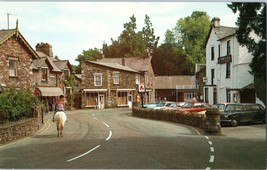 Red Lion Square Grasmere Ambleside UK Vintage Cars &amp; Horse Postcard - £5.37 GBP