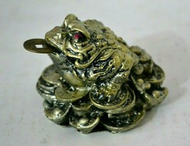 Feng Shui 3 Legged Money Frog/Toad with Gold Coin - $19.70