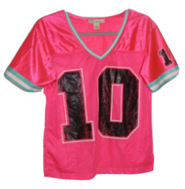 Mesh Football Jersey Top Boys Girls Mesh Derek Heart Shirt Hot Pink Blac... - $7.87